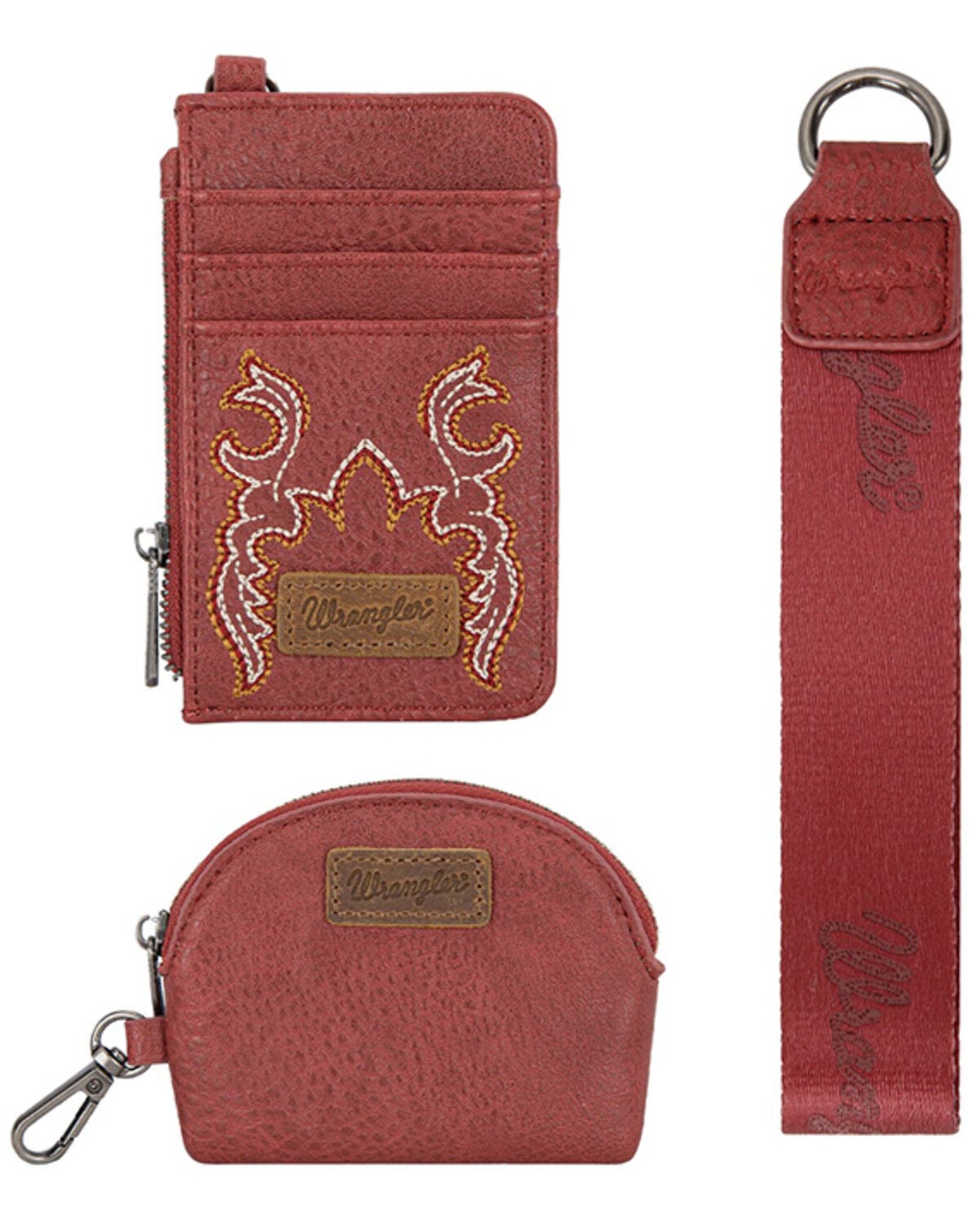 Image #2 - Wrangler Women's Jessie Embroidered Wristlet, Red, hi-res