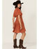 Image #4 - Angie Women's Polka Dot Short Sleeve Mini Dress, Rust Copper, hi-res
