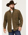 Brixton Men's Porter Long Sleeve Waffle Corduroy Button Down Shirt, Olive, hi-res
