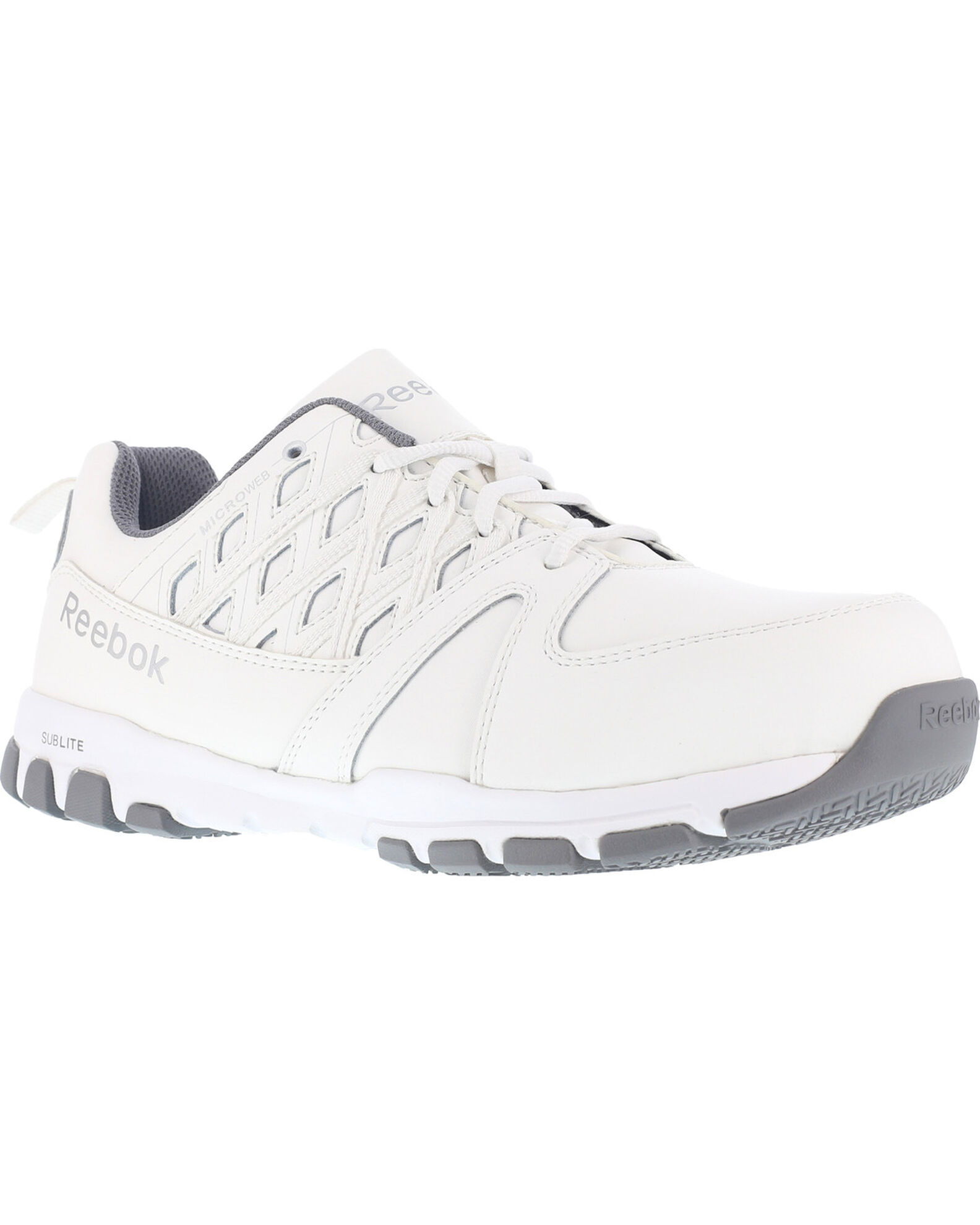 Reebok Men s Leather and MicroWeb Athletic Oxfords Steel Toe