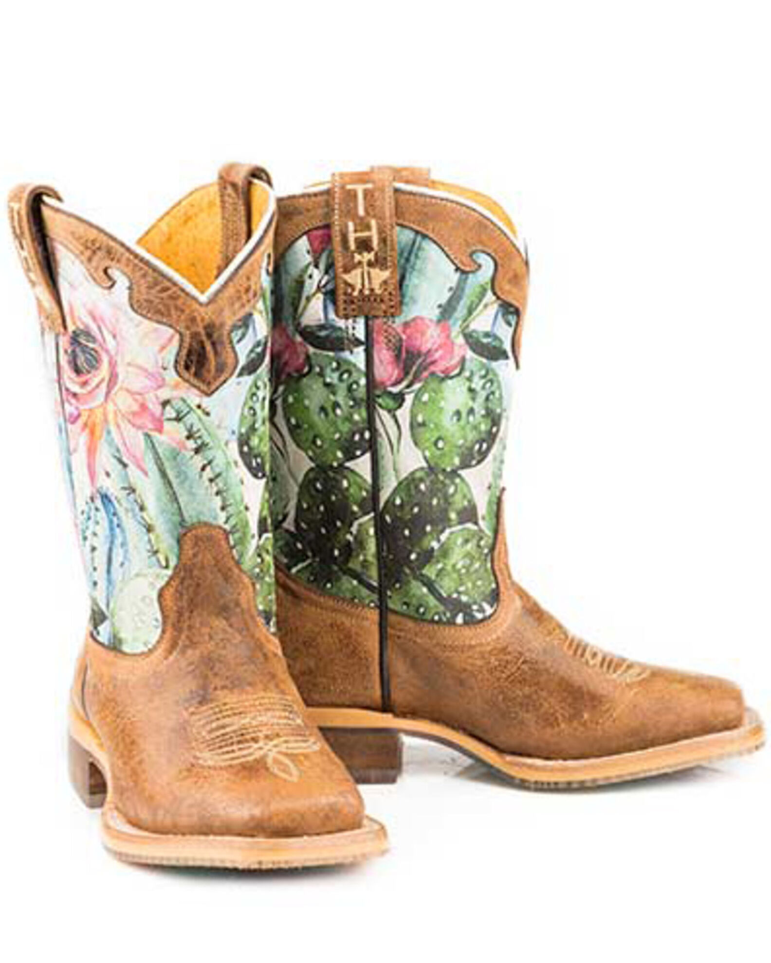 Product Name Tin Haul Girls Cactilicious Embroidered Western Boots Square Toe