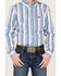 Panhandle Boys' Striped Long Sleeve Button-Down Western Shirt, Light Blue, hi-res