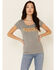 Image #1 - Idyllwind Women's Losing Charm Trustie Short Sleeve Graphic Tee, Heather Grey, hi-res