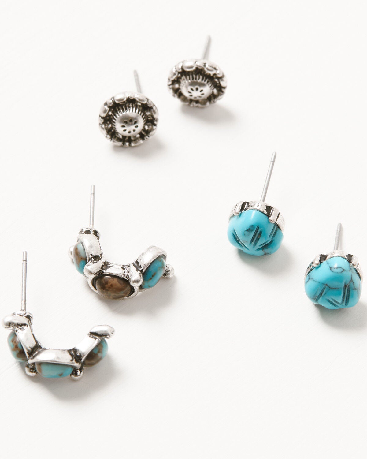 Image #4 - Idyllwind Women's Crescent Threader Earring Set - 5 Piece, Silver, hi-res