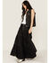 Image #1 - Revel Women's Tiered Denim Maxi Skirt, Black, hi-res