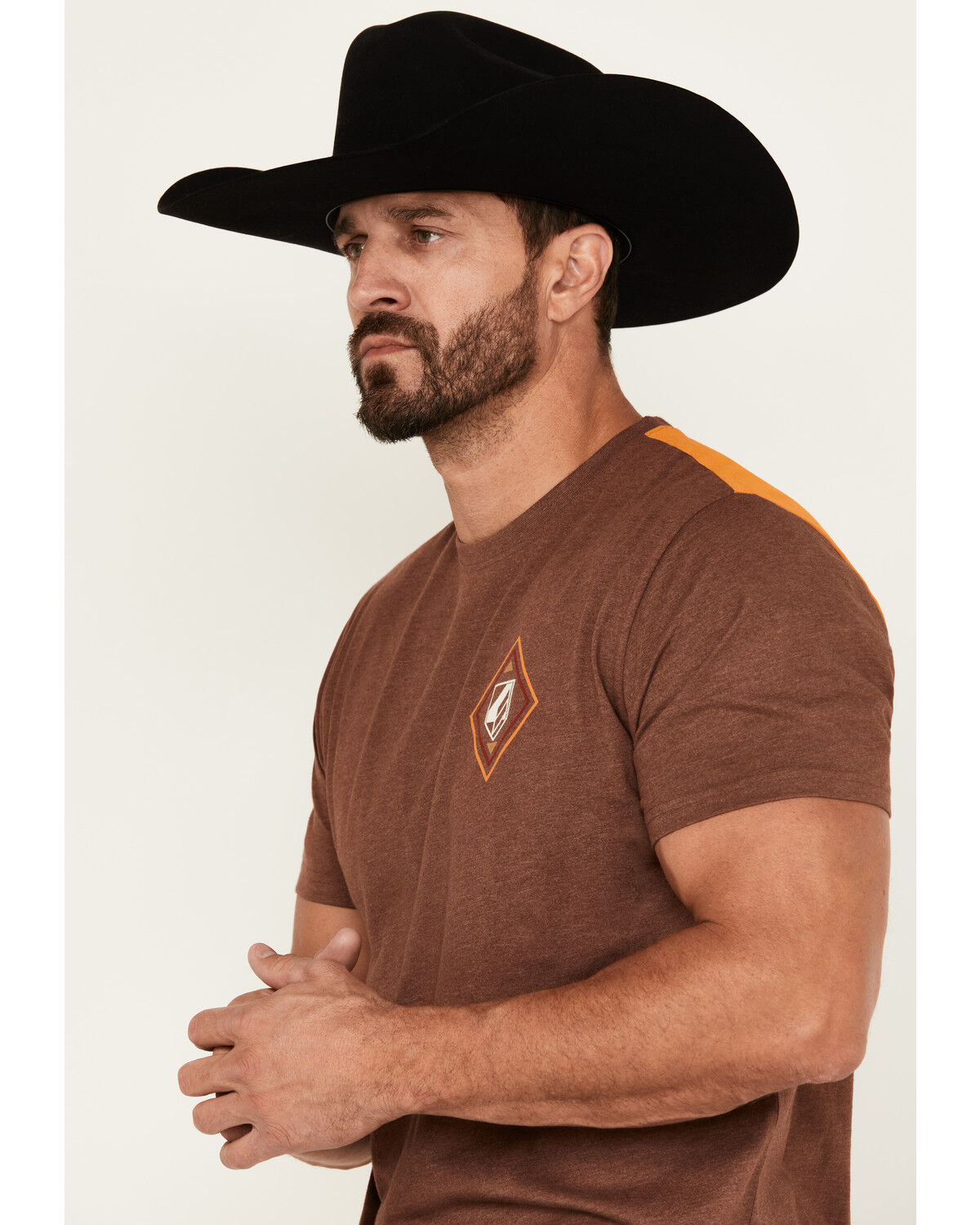 Image #3 - RANK 45® Men's Jarred Southwestern Logo Short Sleeve Graphic T-Shirt, Coffee, hi-res