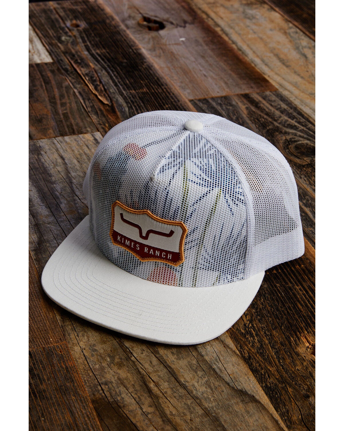 Image #1 - Kimes Ranch Men's Willard Palm Tree Trucker Cap, White, hi-res