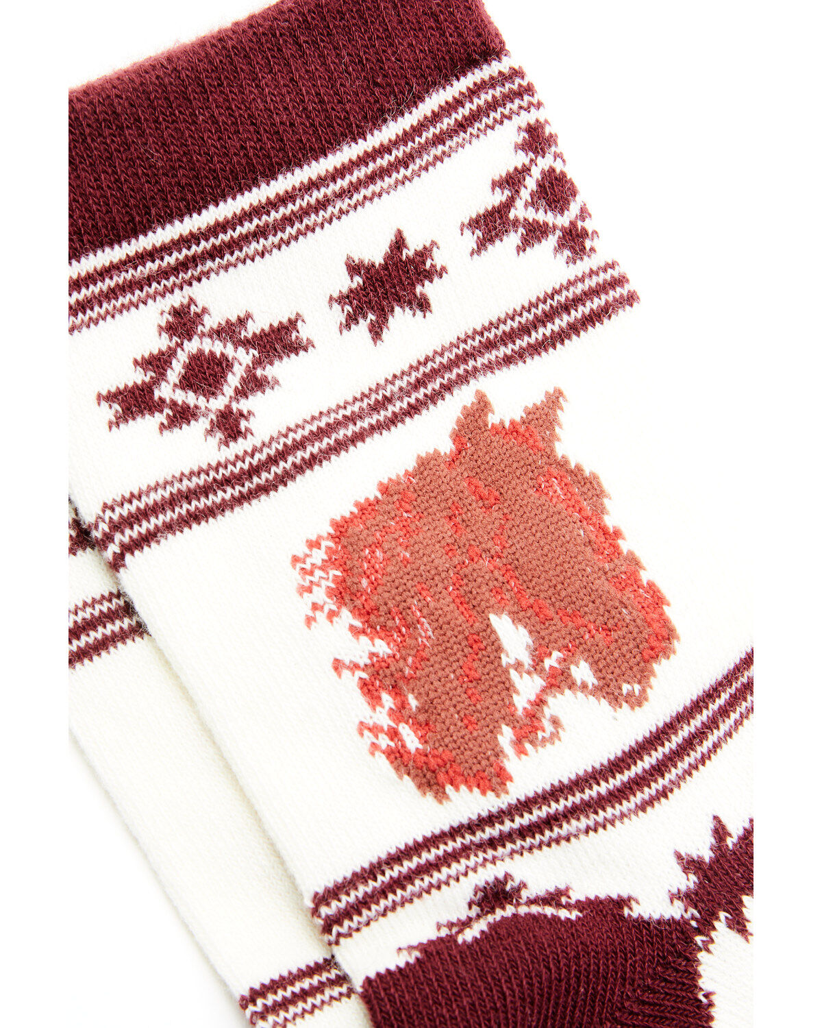 Image #2 - Shyanne Girls' Southwestern Horse Knit Crew Socks, Multi, hi-res