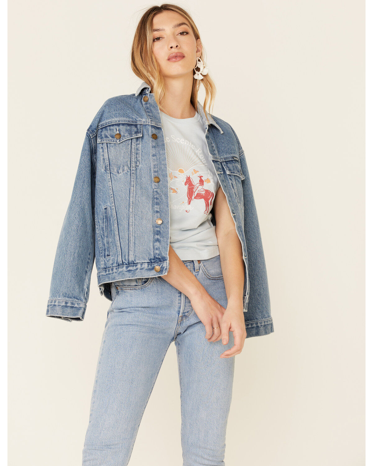 Image #1 - Wrangler Women's Take The Scenic Route Graphic Tee, Blue, hi-res