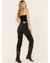 Free People Women's High Rise Pacifica Straight Jeans, Black, hi-res