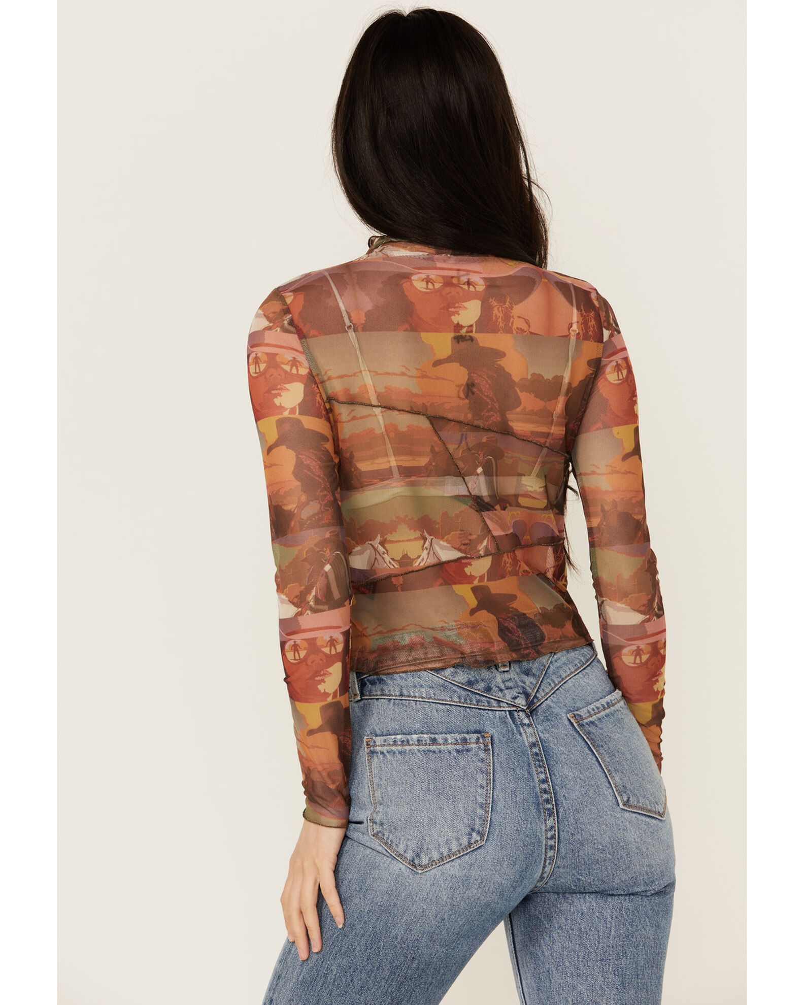 Rock & Roll Denim Women's Scenic Mesh Long Sleeve Top | Boot Barn
