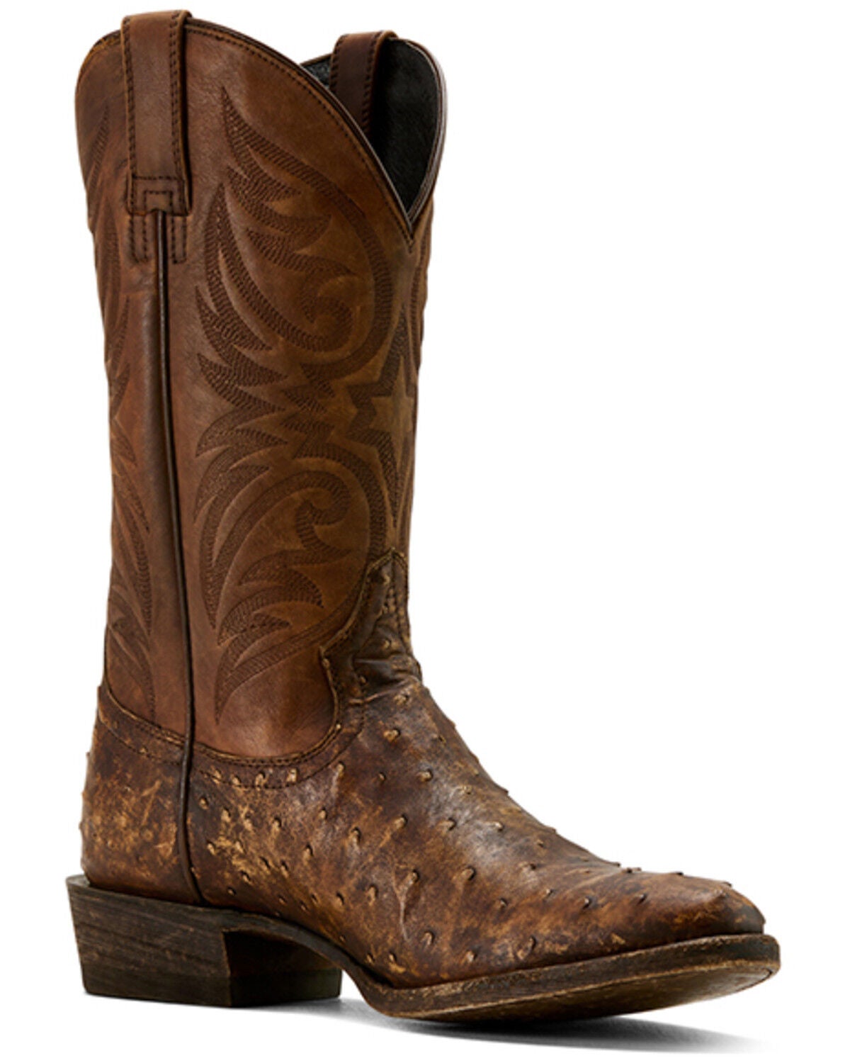 Ariat Men's Vesper Exotic Ostrich Western Boots - Round Toe, Tan, hi-res