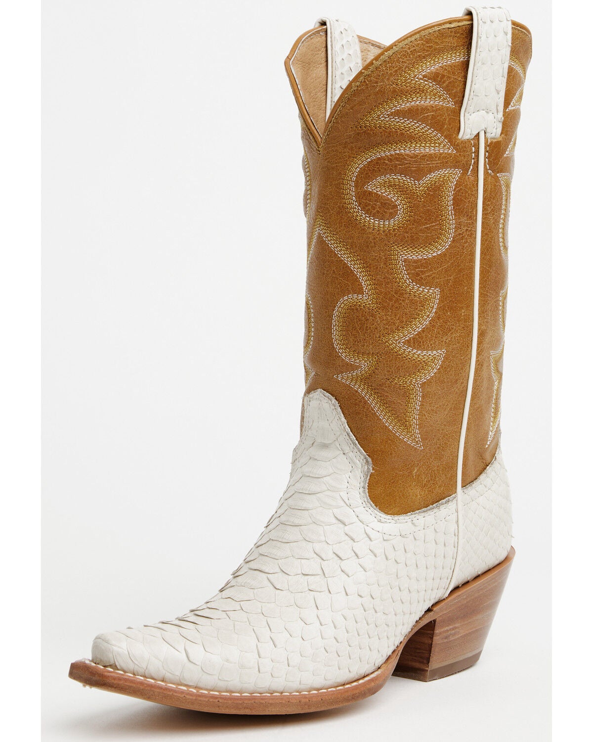 Shyanne Women's Exotic Python Western Boots - Snip Toe, Ivory, hi-res
