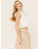 Image #3 - Miss Me Women's Textured Ruffle Tank Top, White, hi-res