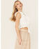 Image #3 - Miss Me Women's Textured Ruffle Tank Top , White, hi-res