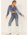 Lush Women's Satin Cinch Front Blouse, Blue, hi-res