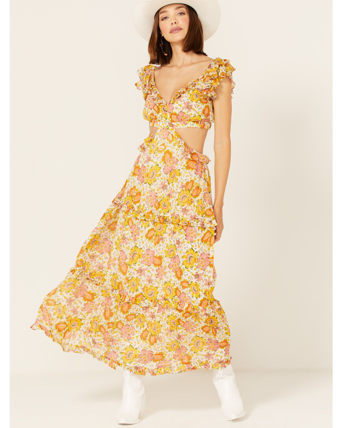 Image #2 - Cleobella Women's Floral Print Ruffle Clara Maxi Dress, Multi, hi-res