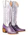 Image #3 - Tanner Mark Women's Merritt Ostrich Print Western Boots - Broad Square Toe, Purple, hi-res