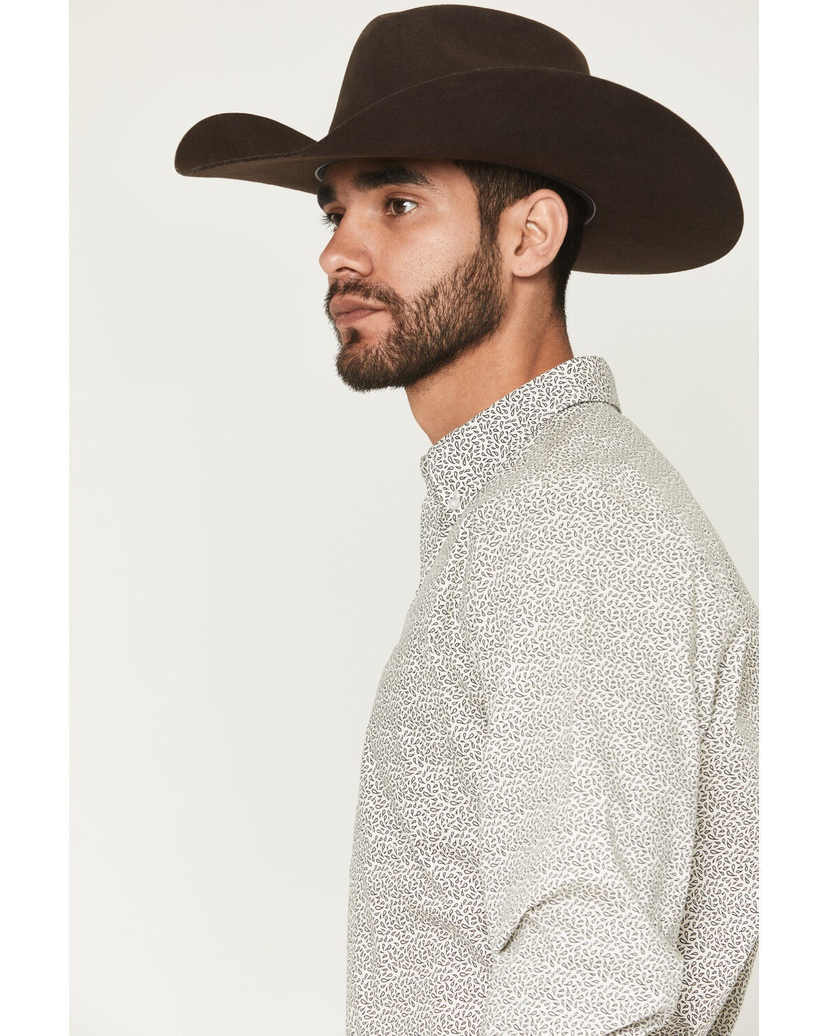Image #2 - Cody James Men's Rhett Micro Paisley Print Long Sleeve Button-Down Stretch Western Shirt, White, hi-res