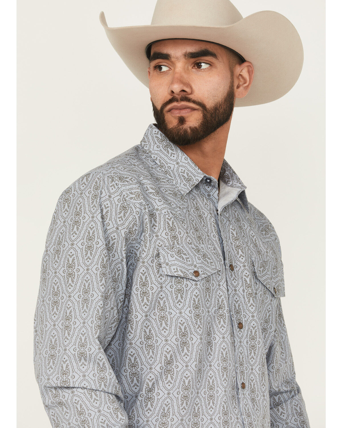 Gibson Trading Co Men's Ride The Wind Medallion Print Long Sleeve Snap Stretch Western Shirt