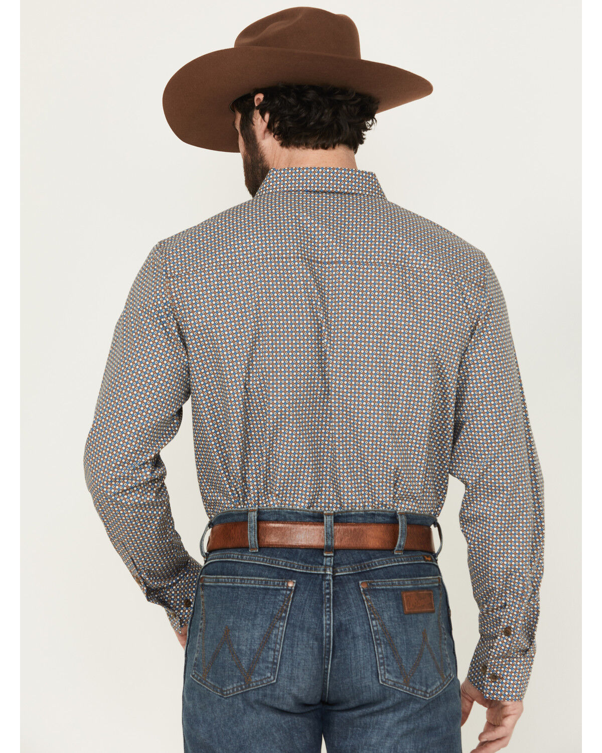 Image #4 - Gibson Trading Co Men's Orbit Geo Print Long Sleeve Button-Down Stretch Western Shirt, Blue, hi-res