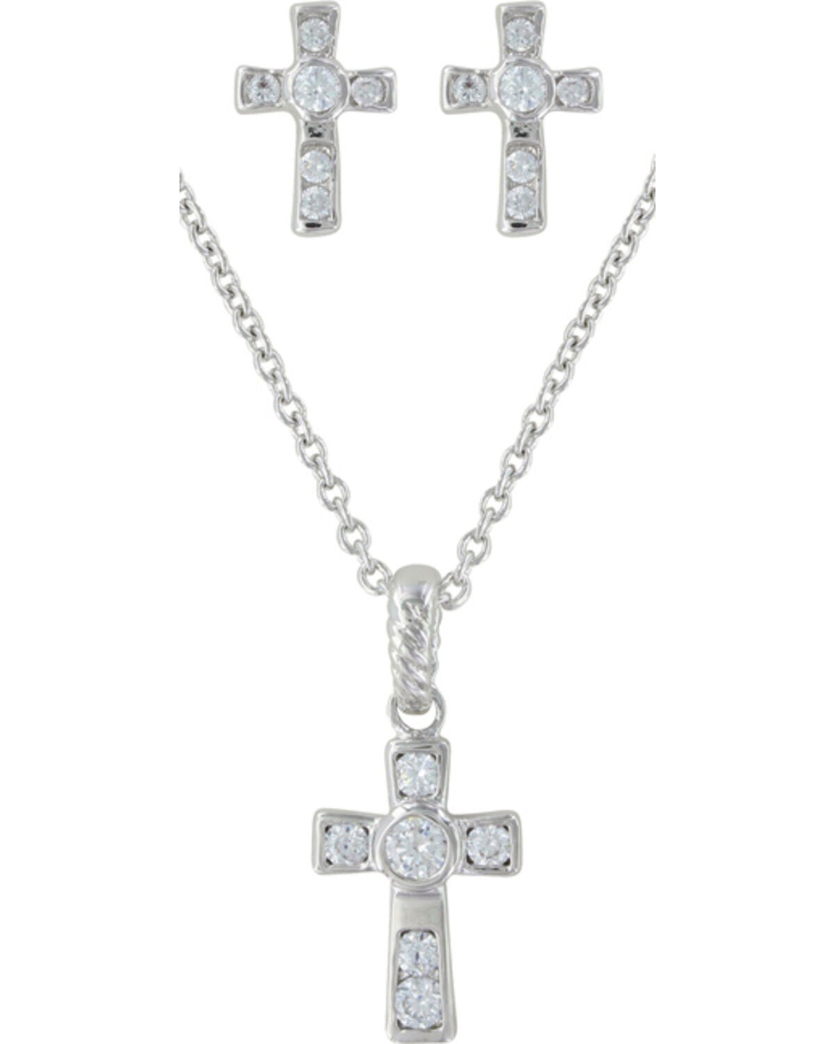 Montana Silversmiths Mark of Faith Jewelry Set - 2 Piece, Silver, hi-res