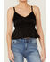 Image #2 - Shyanne Women's Satin Smocked Empire Cami, Black, hi-res