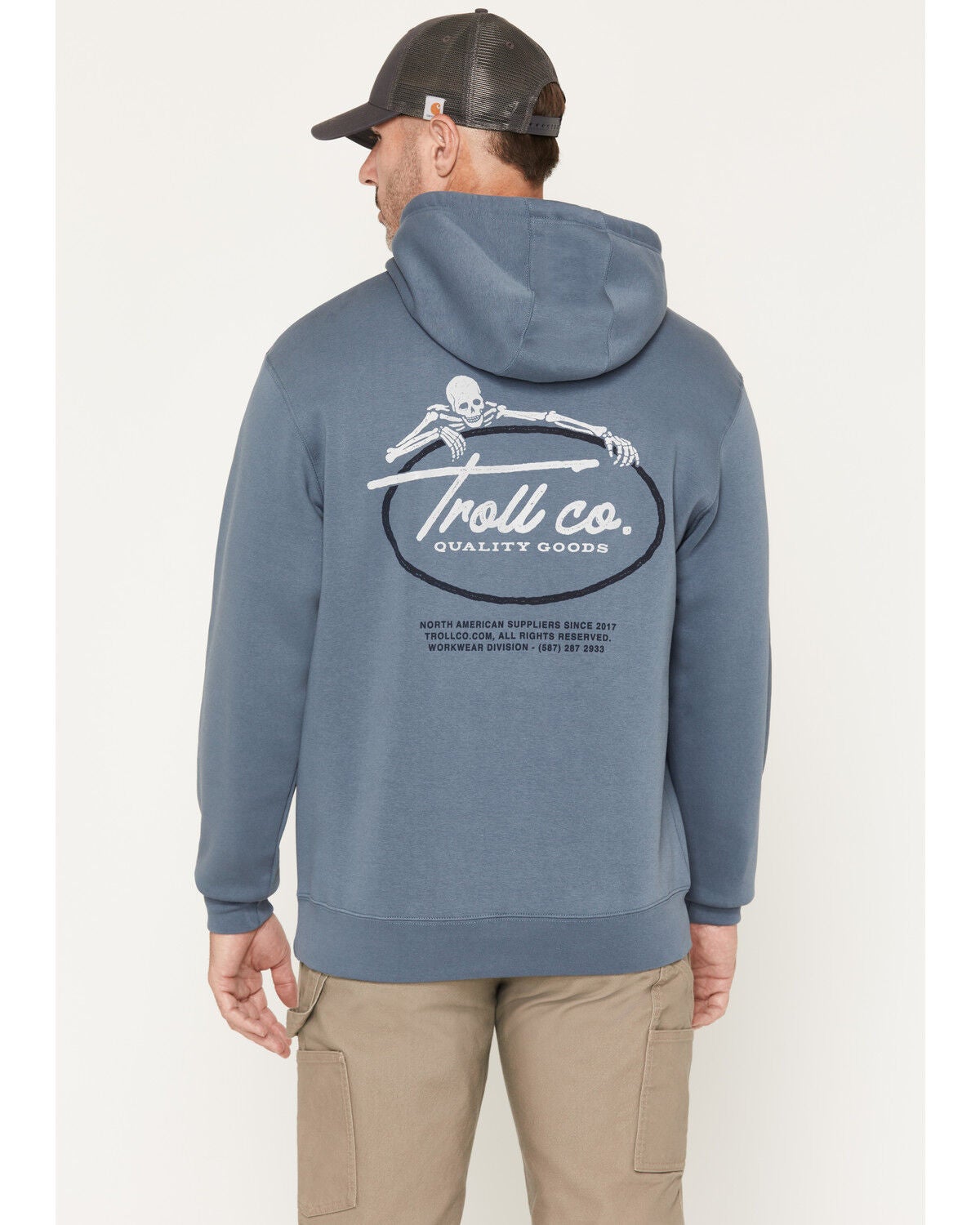 Troll Co Men's Skeleton Hooded Sweatshirt, Blue, hi-res