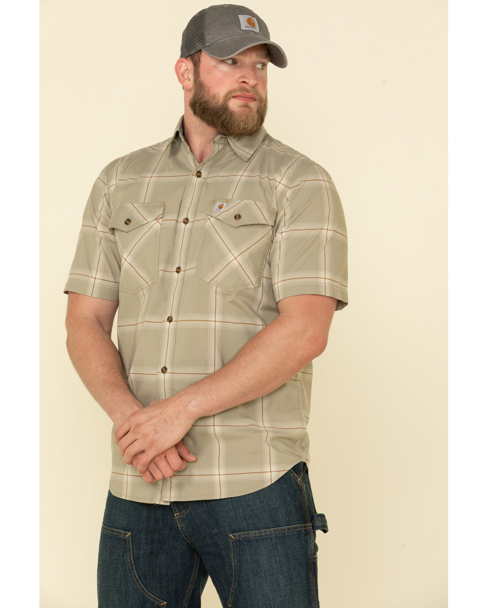 Carhartt men's rugged flex bozeman short sleeve shirt clearance