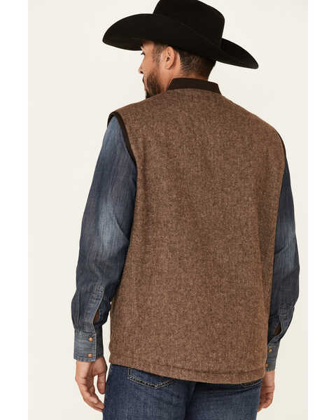 Cinch Men's Wool Canvas Reversible Zip-Front Vest , Brown, hi-res