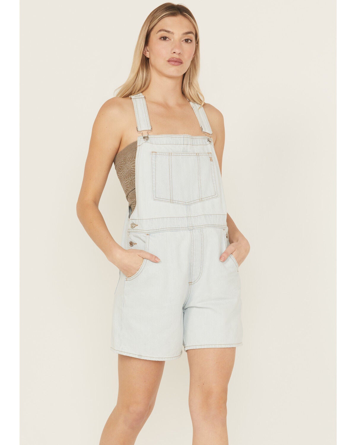 Ariat Women's Ophelia Light Wash Shortalls, Light Wash, hi-res