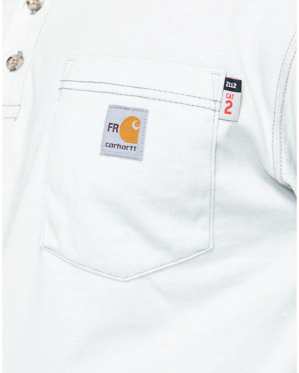 Image #5 - Carhartt Men's FR Solid Long Sleeve Work Henley Shirt - Big & Tall, Lt Grey, hi-res