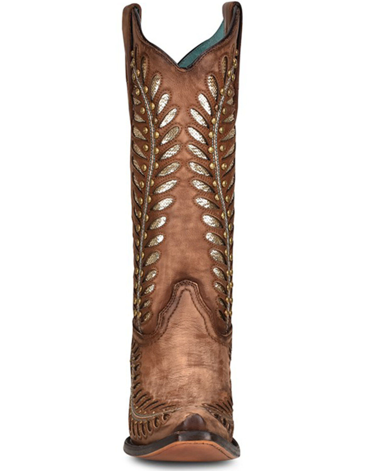 Image #3 - Corral Women's Tan Inlay Western Boots - Snip Toe, Tan, hi-res