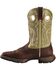 Image #3 - Durango Lady Rebel Green Saddle Cowgirl Boots - Square Toe, , hi-res