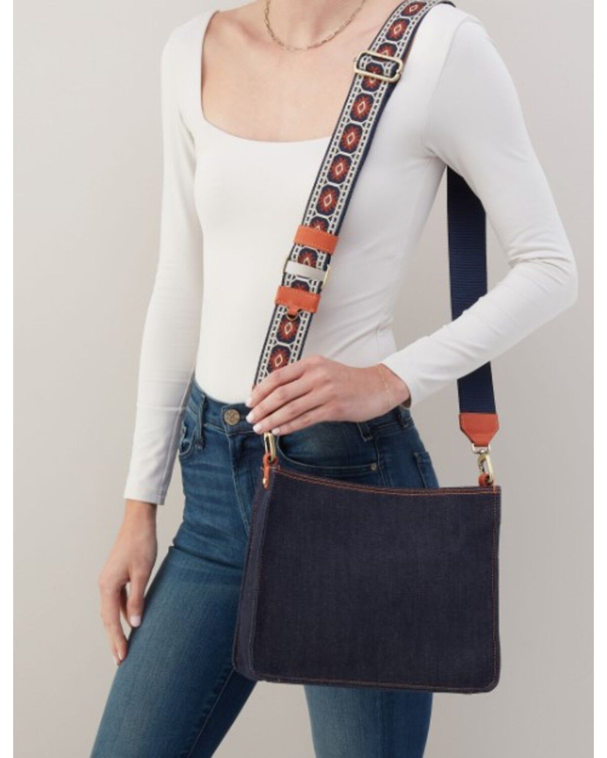 Image #4 - Hobo Women's Cass Crossbody Bag, Dark Wash, hi-res