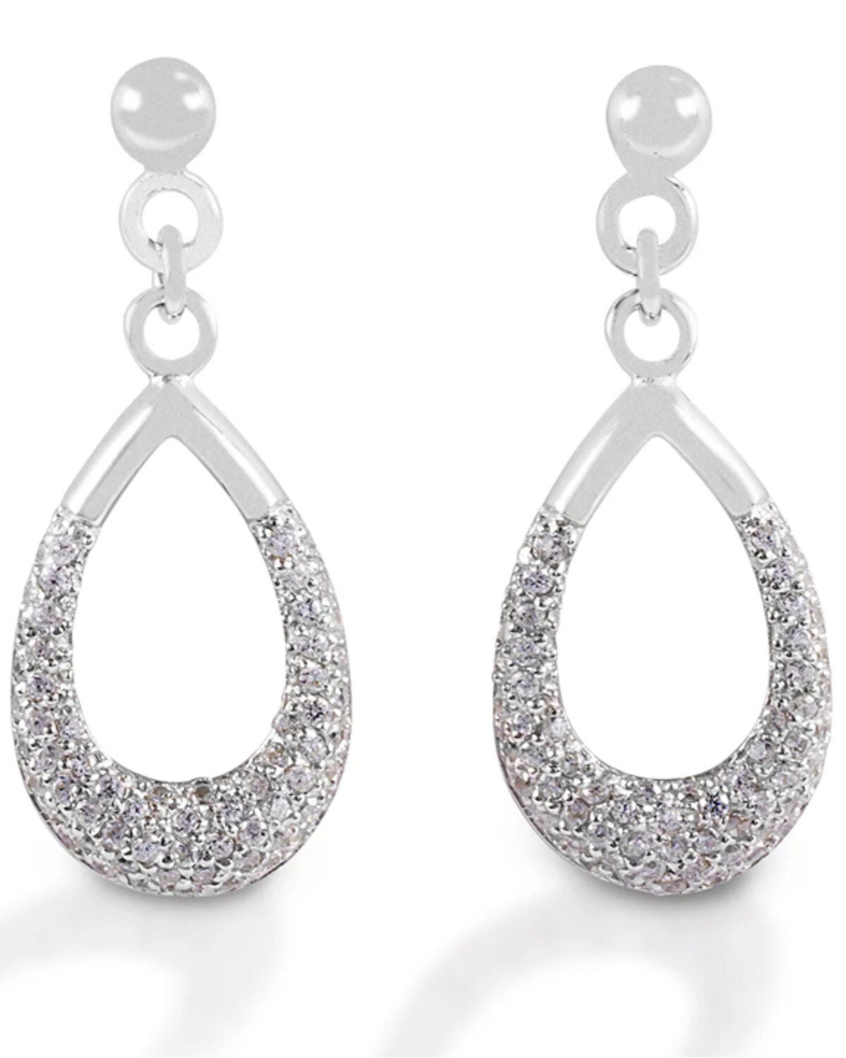 Kelly Herd Women's Silver Teardrop-Shaped Dangle Earrings, No Color, hi-res