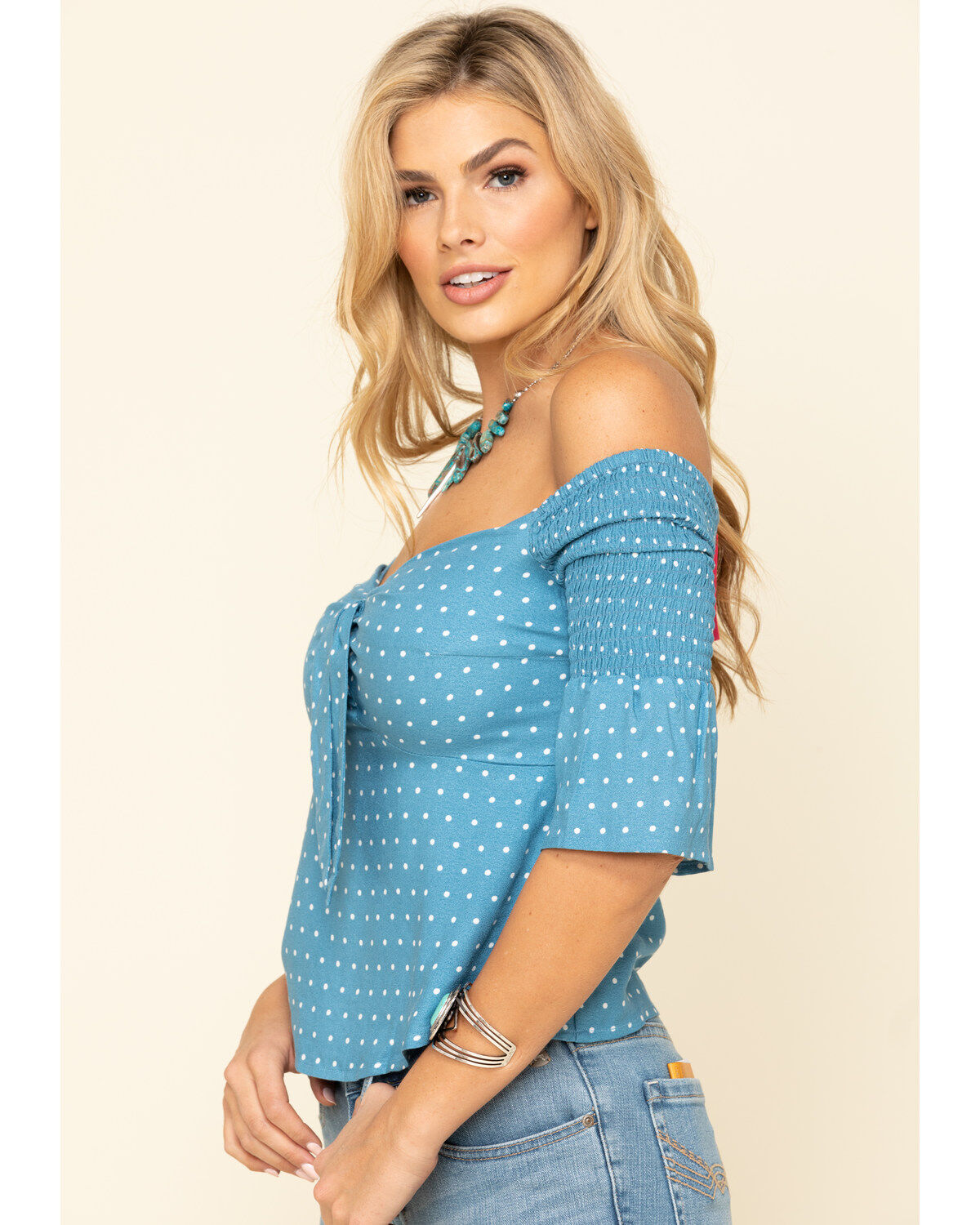 Image #3 - Idyllwind Women's Dreamer Off The Shoulder Polka Dot Top, , hi-res