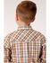 Image #2 - Roper Boys' Classic Brown Plaid Long Sleeve Western Shirt, Brown, hi-res