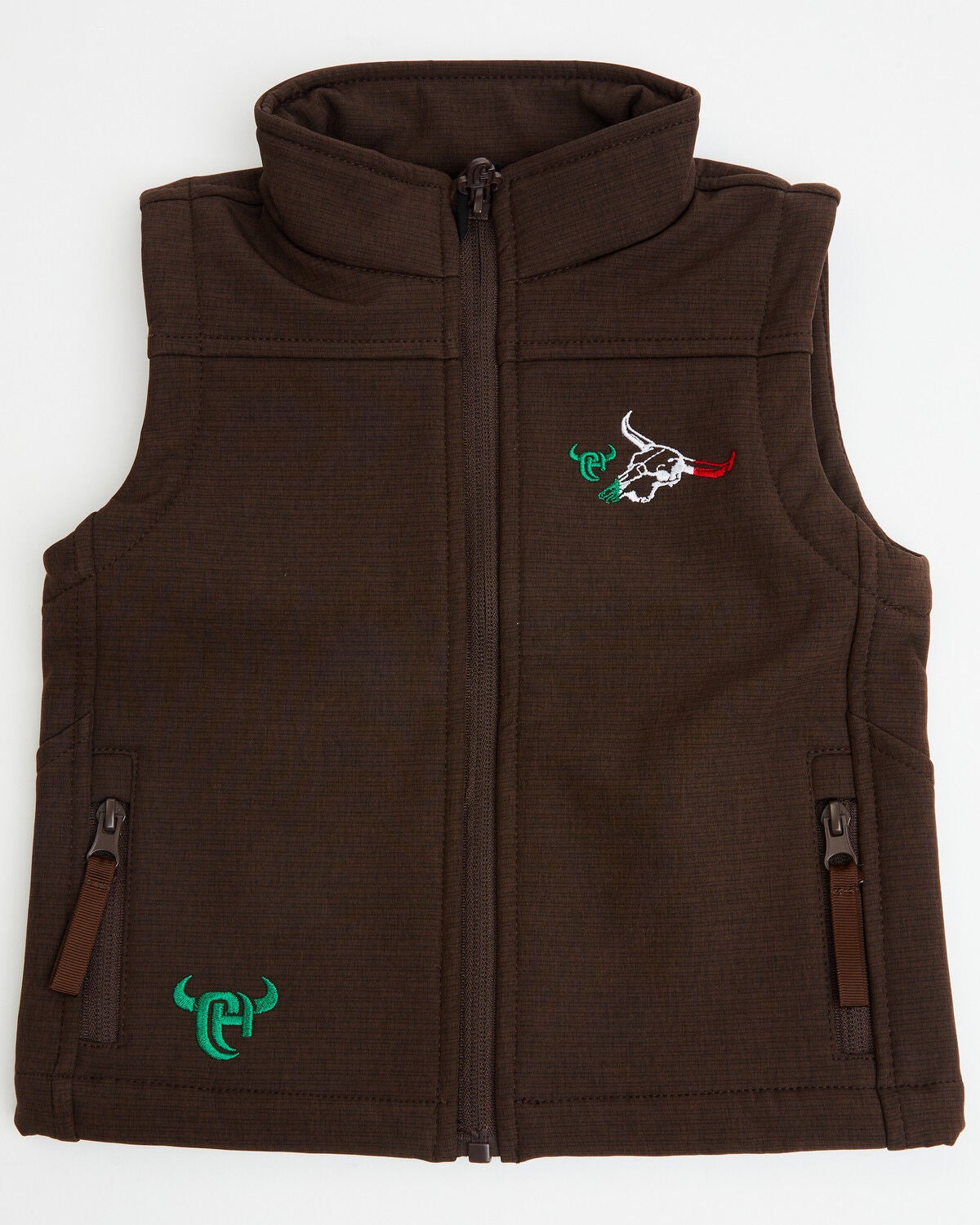Cowboy Hardware Toddler Boys' Hecho en Mexico Softshell Vest, Brown, hi-res