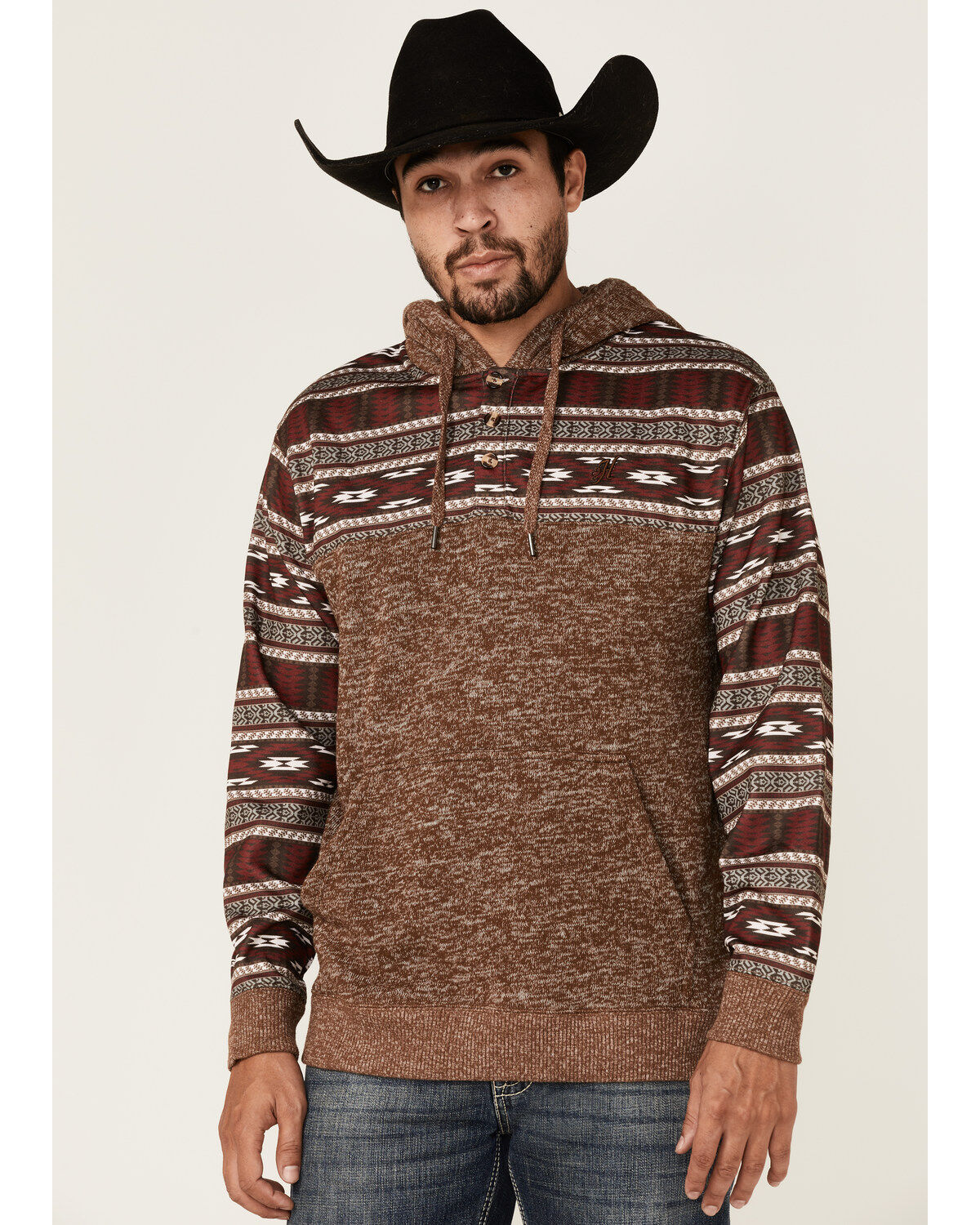 Mens Fuzzy Sherpa Pullover Western Aztec Sweater Fleece Jacket Winter Long Sleeve Sweatshirts Geometric Print Outwear Pocket 