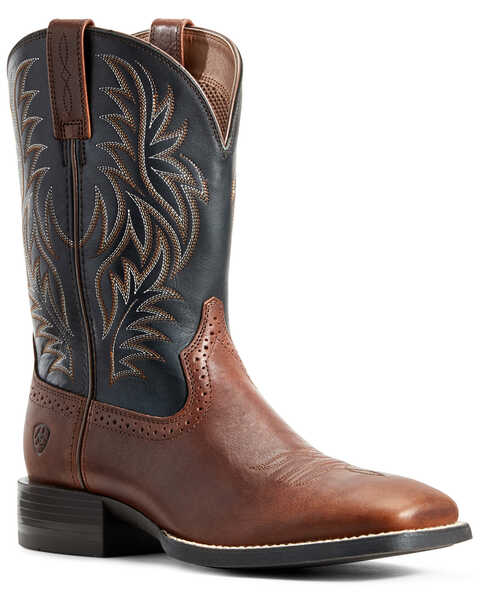 Image #1 - Ariat Men's Candy Western Performance Boots - Square Toe, Black/brown, hi-res