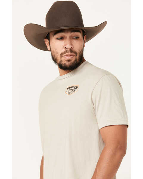 Image #3 - Cowboy Hardware Men's Outlaw Rodeo Short Sleeve Graphic T-Shirt, Tan, hi-res