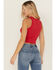 Image #4 - Boot Barn Women's Logo American Western Wear Racerback Tank Top, Red, hi-res