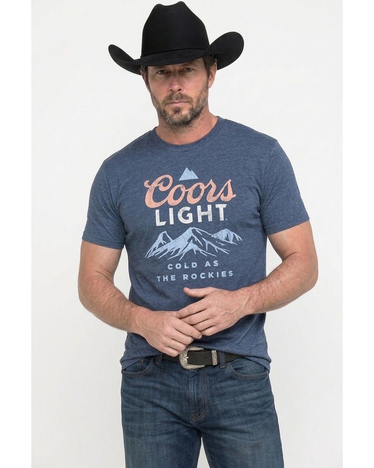 Coors Men's Cold As The Rockies Short Sleeve Graphic T-Shirt, Navy, hi-res