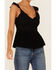 Image #3 - Shyanne Women's Black Embroidered Flutter Sleeve Tank Top , , hi-res