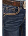 Image #2 - Shyanne Girls' Dark Wash Arrow Embroidered Stretch Bootcut Jeans, Blue, hi-res