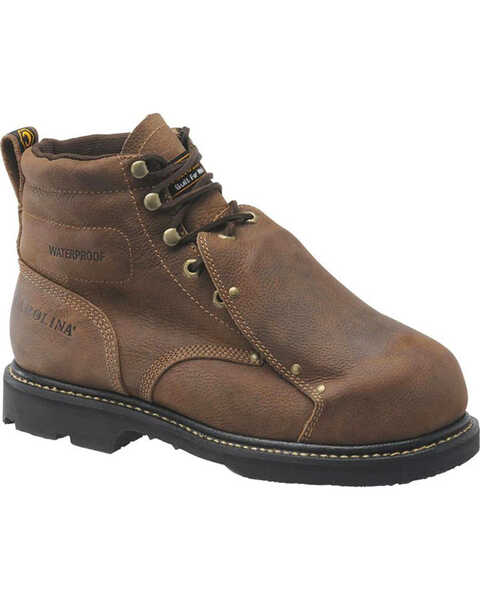 Carolina Men's 6" WP Steel Broad Toe MetGuard Work Boots, Brown, hi-res