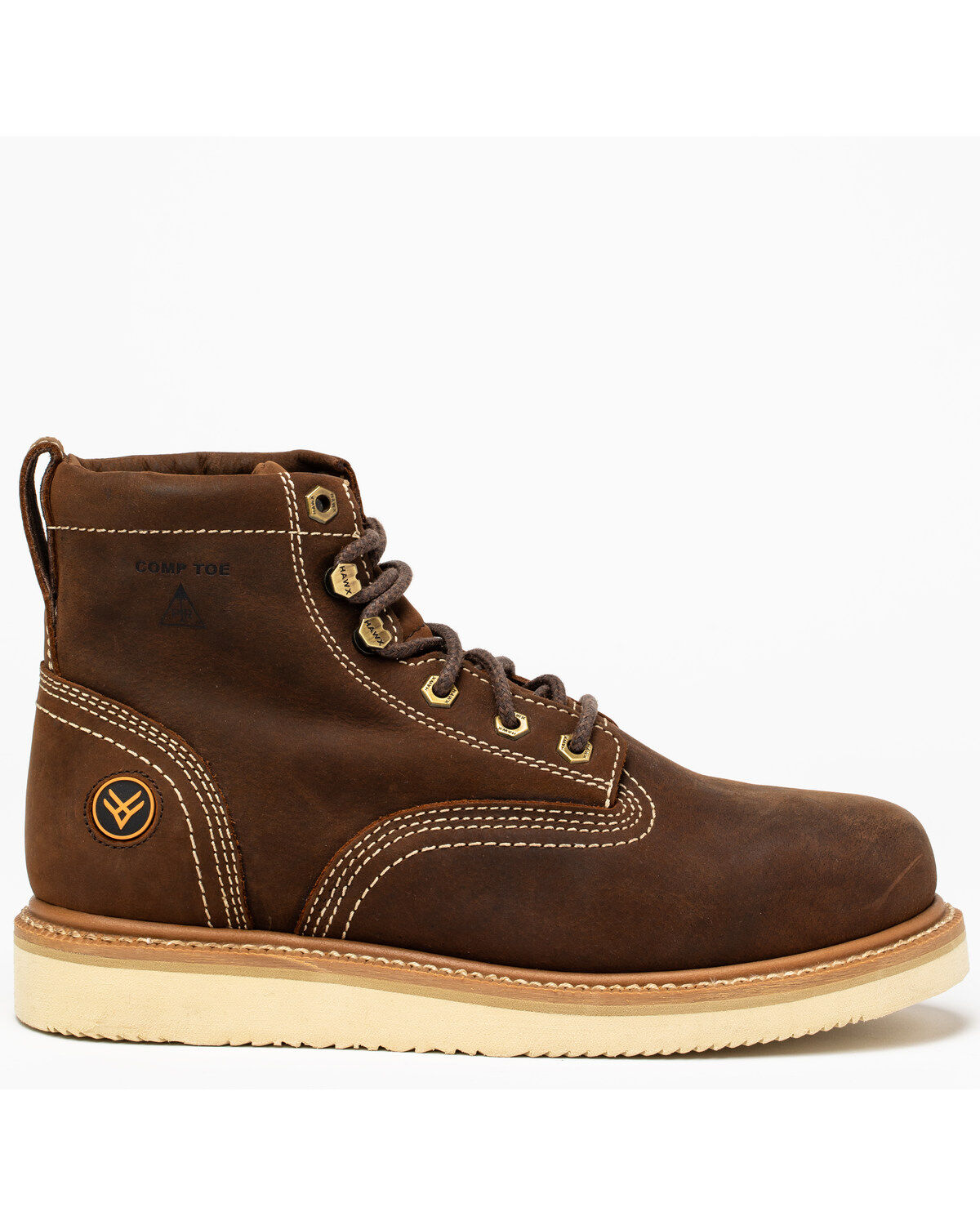 Image #2 - Hawx Men's 6" Grade Work Boots - Composite Toe, Brown, hi-res