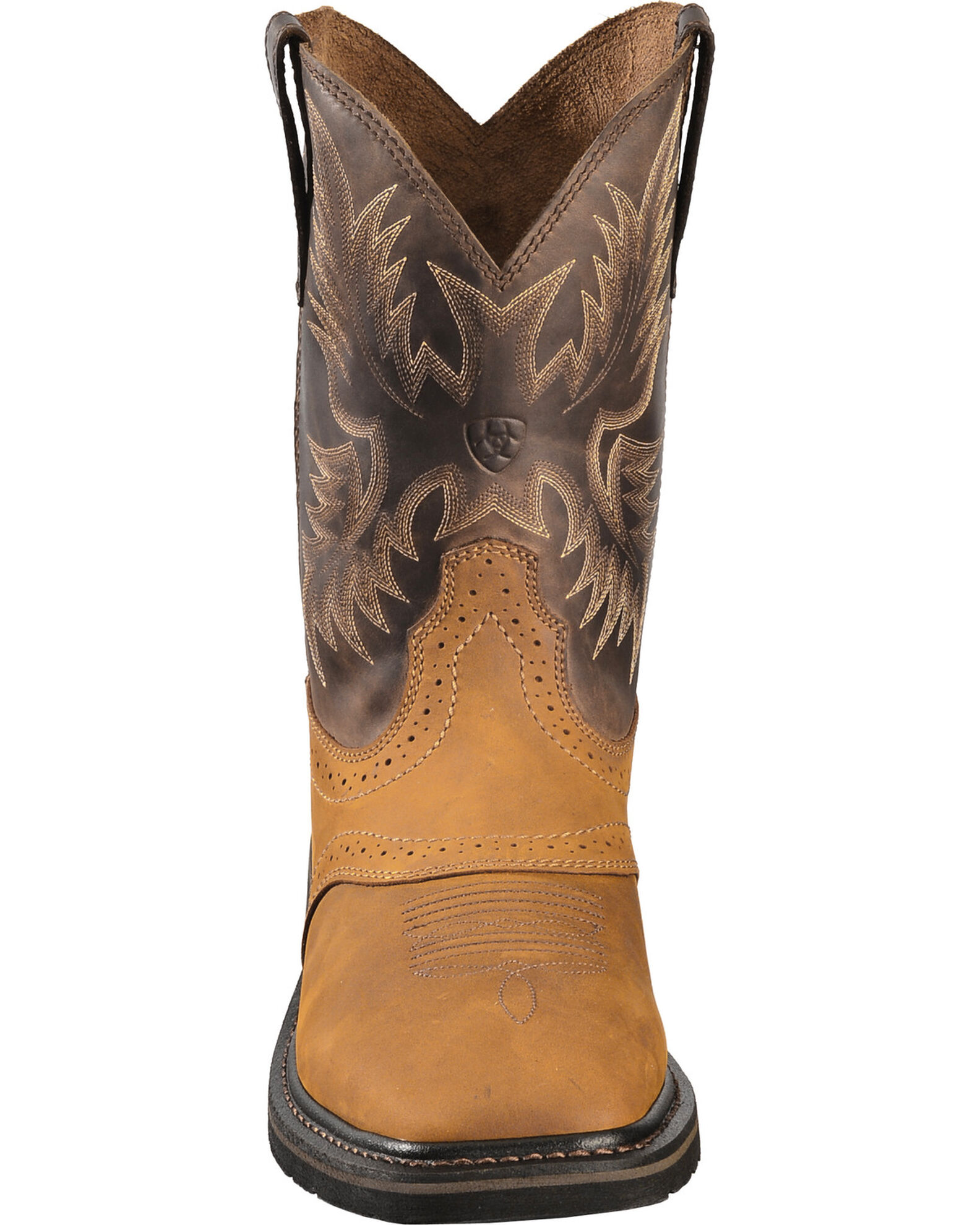 Image #4 - Ariat Men's 10" Sierra Pull-On Western Work Boots - Square Toe, Aged Bark, hi-res