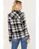 Idyllwind Women's Plaid Print Long Sleeve Woodlands Feather Western Snap Shirt, Slate, hi-res